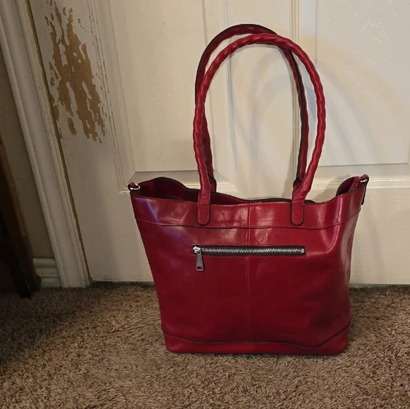 Patricia Nash Red Leather Tote with Braided Handles - Picture 2 of 14